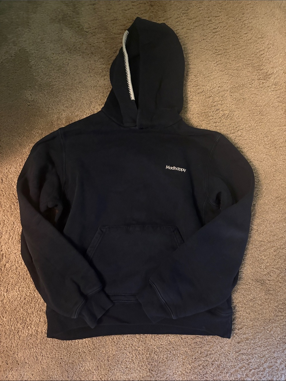 Madhappy Navy Sweatshirt Hoodie with hood detailing